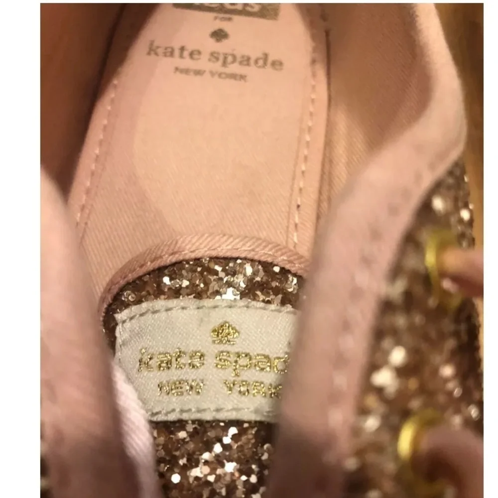 Kate Spade x Keds Women's Rose Gold Pink Glitter Sneakers Size 7.5